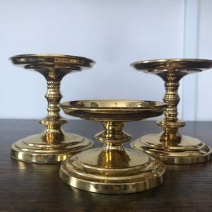 Brass candlestick holder (3)